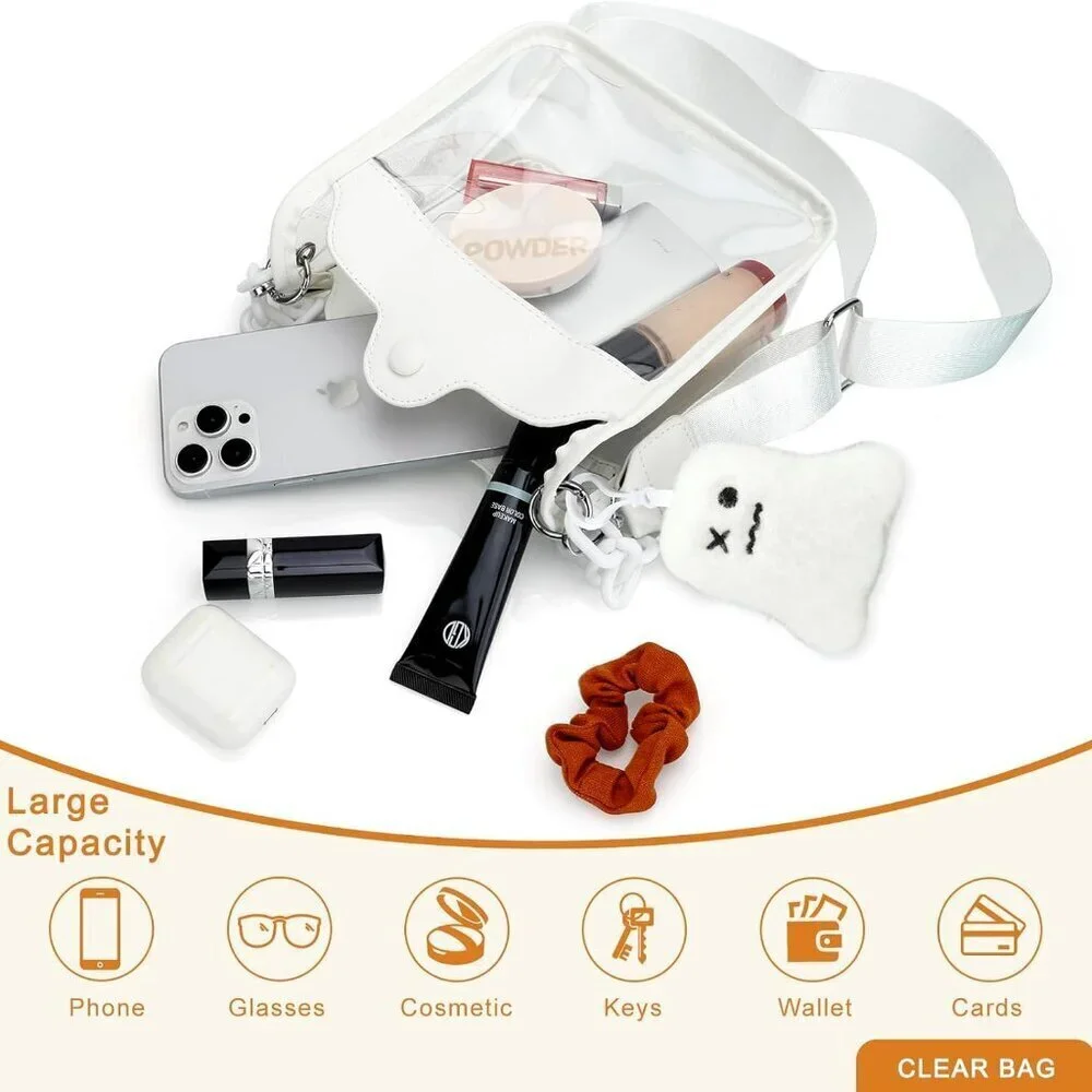 Small Clear Crossbody Bag for Stadium Events Transparent Handbag for Concerts - Picture 2 of 8